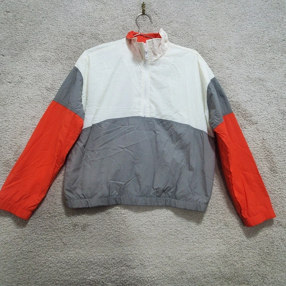 Forever 21 Windbreaker Jacket Women's Medium‎ Multicolor 100% Nylon Half Zip
